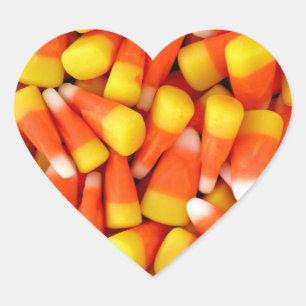 Halloween Party Candy Corn Heart Sticker