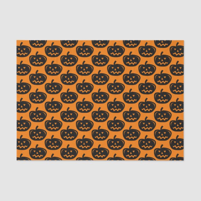 Halloween party carved pumpkin head gift filler tissue paper (Front)