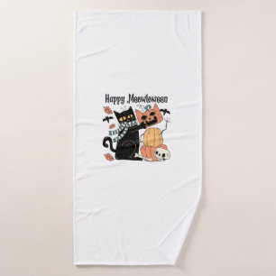 Halloween Party Cat Mum Costume Long Sleeve T-Shir Bath Towel