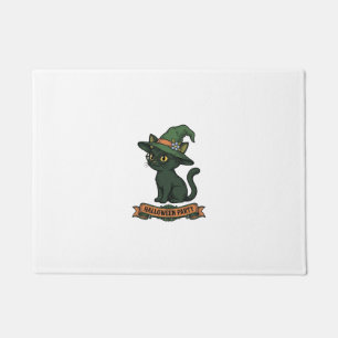 Halloween Party Cat Vintage Vector Design_1 Doormat