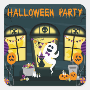 Halloween Party Celebration Square Sticker