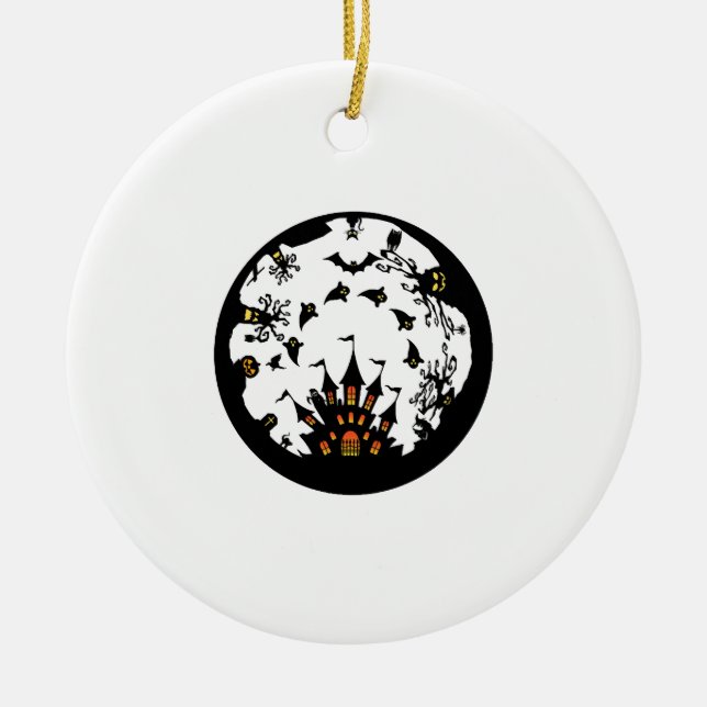 Halloween Party Ceramic Tree Decoration (Front)