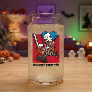 Halloween Party Change The Year Chainsaw Clown Can Glass