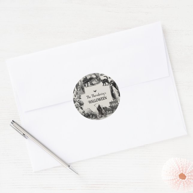 Halloween Party Classic Round Sticker (Envelope)