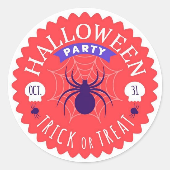 Halloween Party Classic Round Sticker (Front)