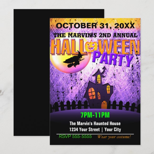 Halloween Party Club Promo Flyer Grunge Invitation (Front/Back)