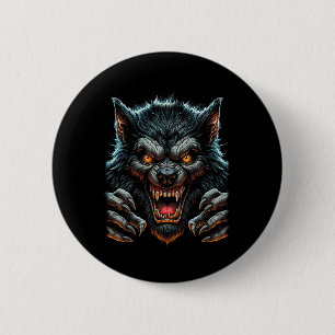 Halloween Party Costume Angry Werewolf Wolfman 6 Cm Round Badge