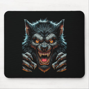Halloween Party Costume Angry Werewolf Wolfman Mouse Mat