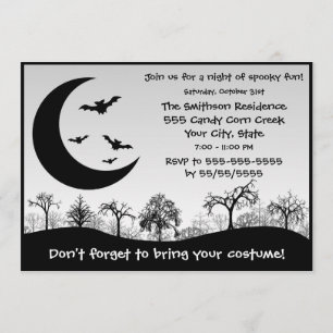 Halloween Party Costume Contest Black and White Invitation