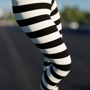 Halloween Party Costume Convict Stripe Leggings