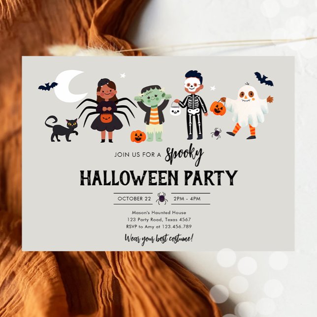 Halloween Party Costume Spooky Kids Birthday Invitation (Creator Uploaded)
