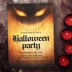 Halloween party creepy ghost demon invitation