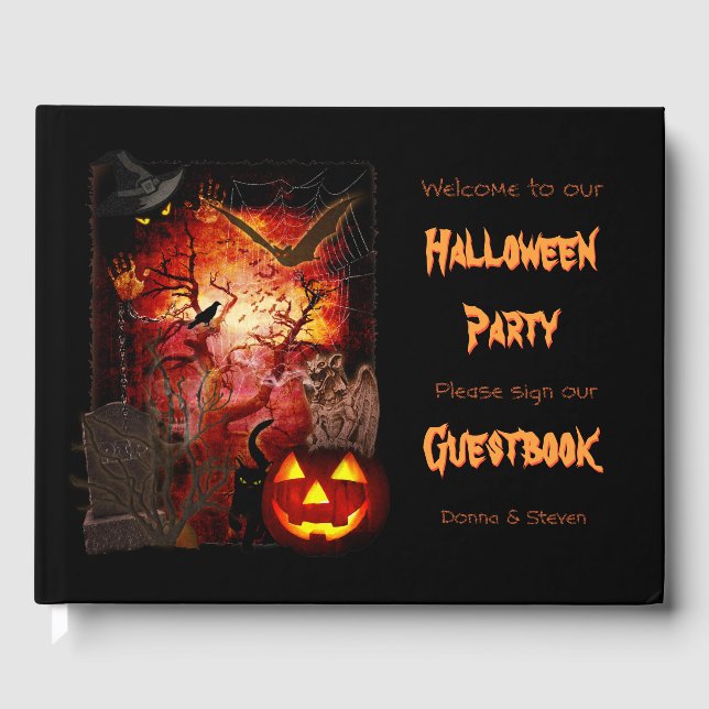 Halloween Party (customisable) Guest Book (Front)