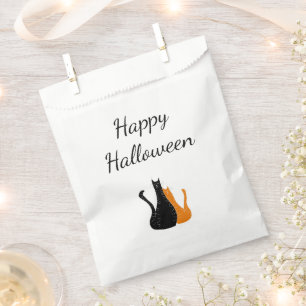 Halloween Party Cute Cats Black Orange  Favour Bags