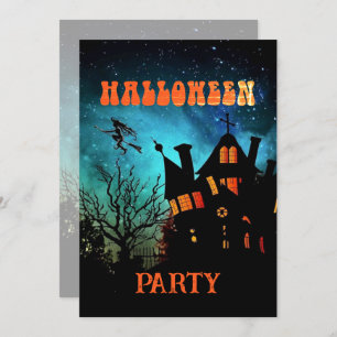 Halloween Party Dark Witch House Spooky Invitation