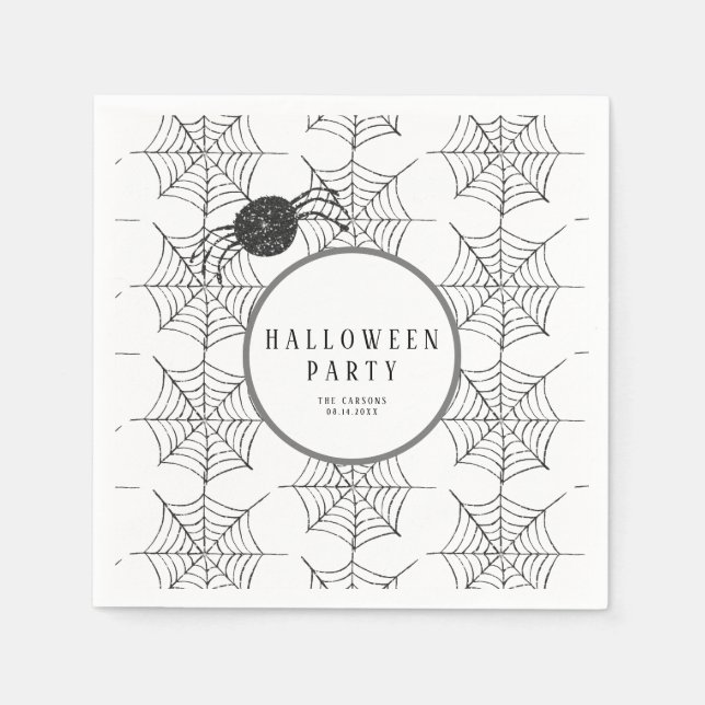 Halloween Party Decorations Spiders Web Food Napkin (Front)