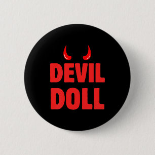 Halloween Party Demon Horns And Evil Demonic Devil 6 Cm Round Badge