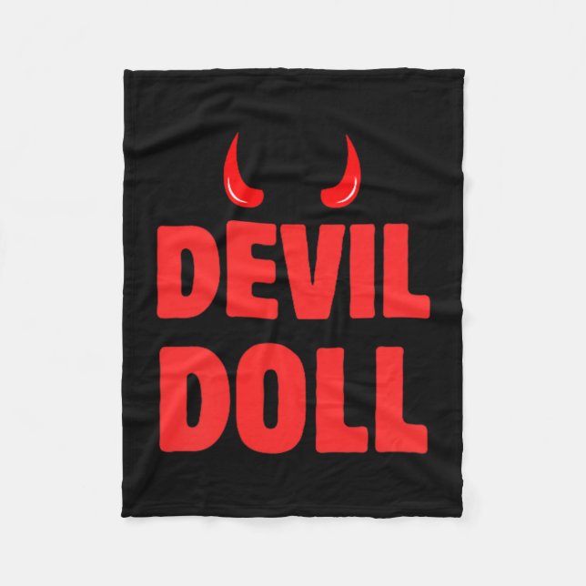 Halloween Party Demon Horns And Evil Demonic Devil Fleece Blanket (Front)