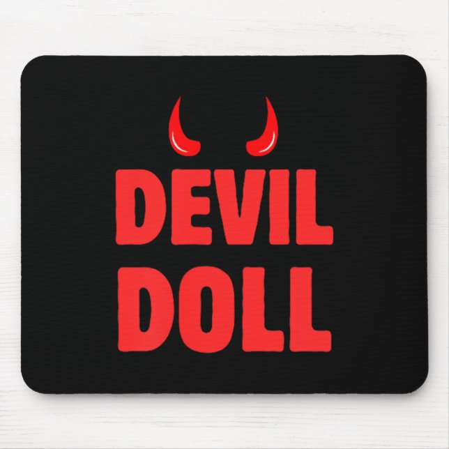 Halloween Party Demon Horns And Evil Demonic Devil Mouse Mat (Front)