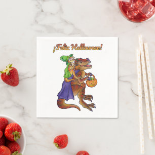 Halloween Party Dinosaur Napkins Feliz Halloween
