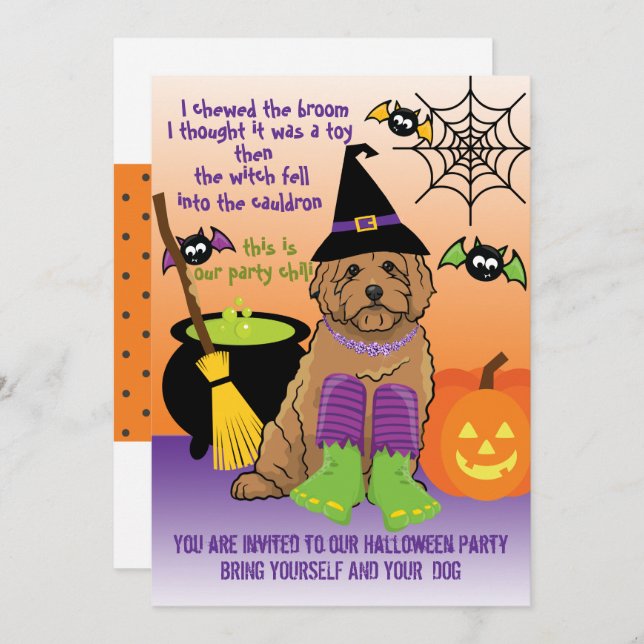 Halloween Party Dress Up and Bring Your Dog Invitation (Front/Back)
