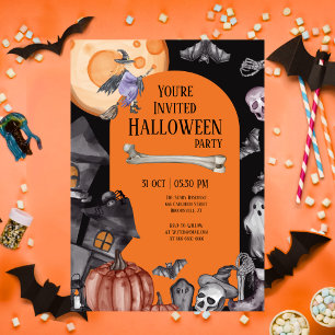 Halloween Party Eat Drink Be Scary Invitation