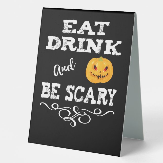 Halloween Party Eat Drink & Be Scary Pumpkin Face (Front)