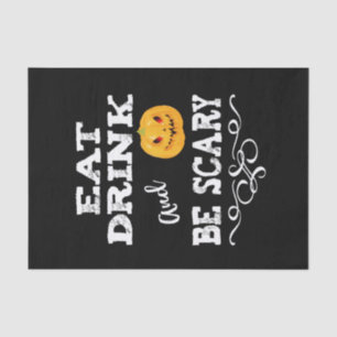 Halloween Party Eat Drink & Be Scary Pumpkin Face Tissue Paper