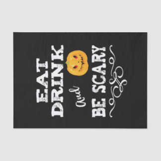 Halloween Party Eat Drink & Be Scary Pumpkin Face Tissue Paper
