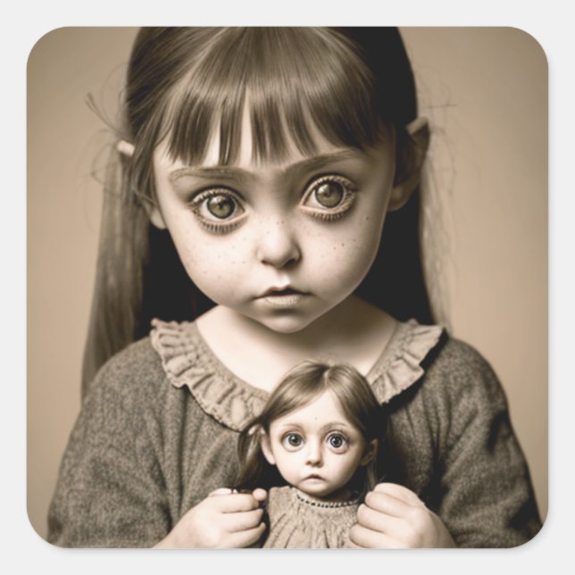 Halloween Party Eerie Dark Art Square Sticker (Front)