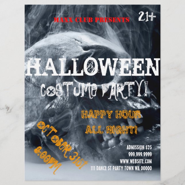 Halloween Party Event Announcement DJ CLUB Flyer (Front)