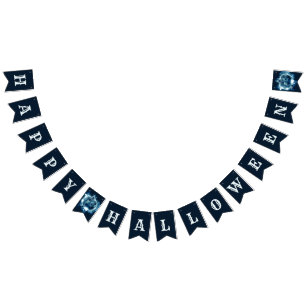 Halloween Party Evil Blue Pumpkin Horror Scary Bunting