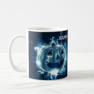 Halloween Party Evil Blue Pumpkin Horror Scary Coffee Mug