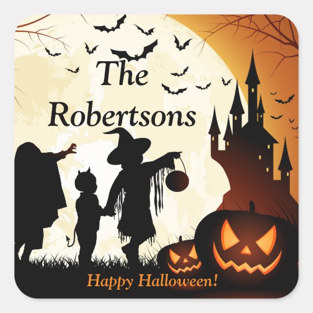 Halloween Party Favour Candy Bag Sticker Label (Front)