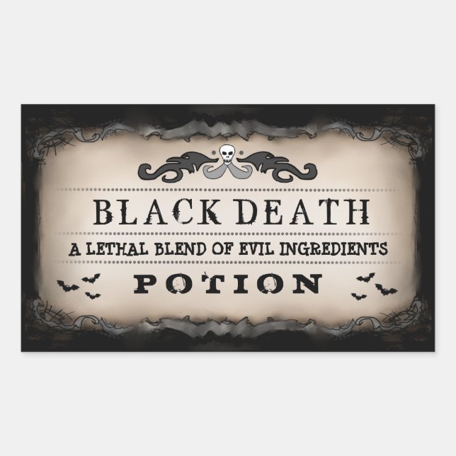 Halloween Party Food or Drink Black & Brown Label (Front)