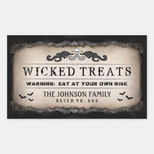 Halloween Party Food or Drink Black & Brown Label