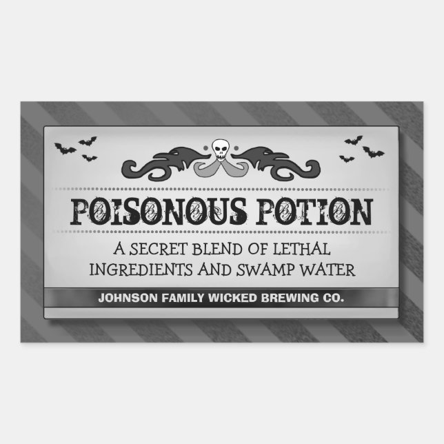 Halloween Party Food or Drink Black Stripe Label (Front)