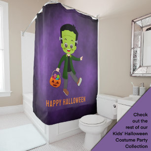 Halloween Party for Kids Frankenstein Shower Curtain