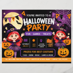 Halloween Party for Kids Invitation   Cute Spooky  Flyer