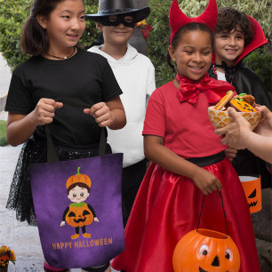 Halloween Party for Kids Pumpkin Tote Bag