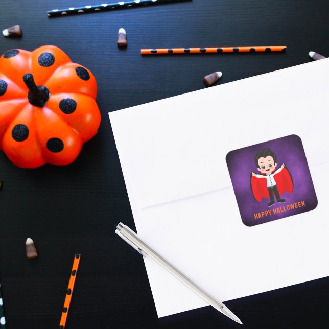 Halloween Party for Kids Vampire Square Sticker (Creator Uploaded)