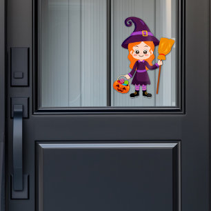 Halloween Party for Kids Witch Window Cling