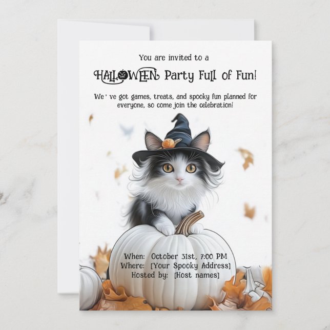 🐈‍⬛Halloween Party Full of Fun Invitation (Front)