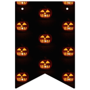 Halloween Party Funny Scary Pumpkins Pattern Bunting