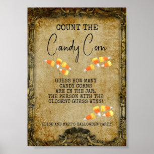 Halloween Party Game Count the Candy Corn  Poster