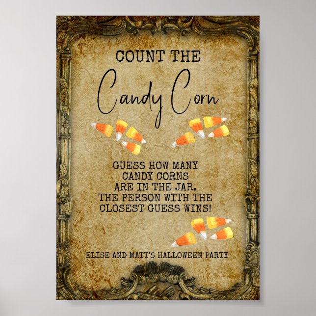 Halloween Party Game Count the Candy Corn  Poster (Front)