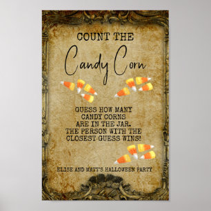 Halloween Party Game Count the Candy Corn Poster