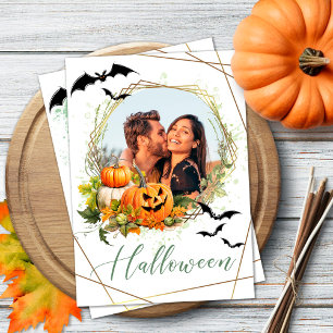 Halloween Party Geometric Invitation with Photo