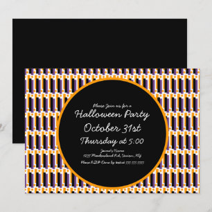 Halloween Party Geometrical Shapes Lines  Invitation