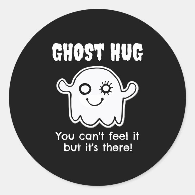Halloween Party Ghost Hug Outfit Hugs for Free Classic Round Sticker (Front)